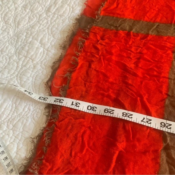 Bold red and brown scarf lightweight dress up your jeans and top add this scarf - Picture 3 of 4